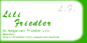 lili friedler business card